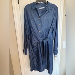 Foxcroft NYC Denim Shirt Dress – Size 12 NWT